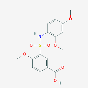 molecular formula C16H17NO7S B2377396 3-[(2,4-二甲氧基苯基)磺酰基]-4-甲氧基苯甲酸 CAS No. 710989-33-6