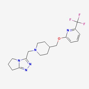 B2377397 2-{[1-({5H,6H,7H-pyrrolo[2,1-c][1,2,4]triazol-3-yl}methyl)piperidin-4-yl]methoxy}-6-(trifluoromethyl)pyridine CAS No. 2198305-43-8