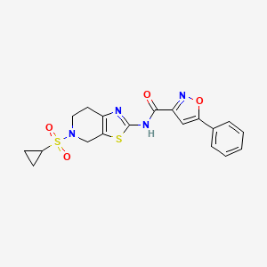 B2377398 N-(5-(cyclopropylsulfonyl)-4,5,6,7-tetrahydrothiazolo[5,4-c]pyridin-2-yl)-5-phenylisoxazole-3-carboxamide CAS No. 1421484-58-3