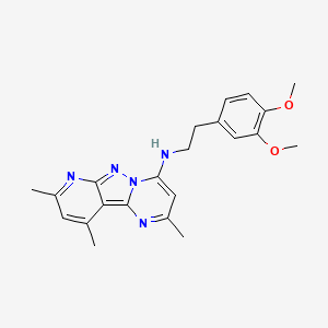 molecular formula C22H25N5O2 B2377399 N-(3,4-二甲氧基苯乙基)-2,8,10-三甲基吡啶并[2',3':3,4]吡唑并[1,5-a]嘧啶-4-胺 CAS No. 896840-60-1