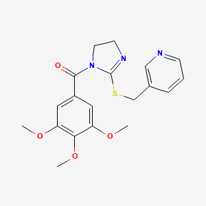 molecular formula C19H21N3O4S B2377401 [2-(吡啶-3-基甲基硫代)-4,5-二氢咪唑-1-基]-(3,4,5-三甲氧基苯基)甲酮 CAS No. 851807-54-0