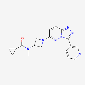 molecular formula C18H19N7O B2377403 N-Methyl-N-[1-(3-pyridin-3-yl-[1,2,4]triazolo[4,3-b]pyridazin-6-yl)azetidin-3-yl]cyclopropanecarboxamide CAS No. 2380060-57-9
