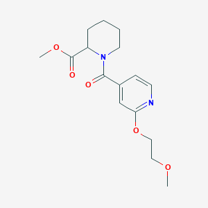 molecular formula C16H22N2O5 B2377422 1-(2-(2-甲氧基乙氧基)异烟酰基)哌啶-2-甲酸甲酯 CAS No. 2034205-27-9