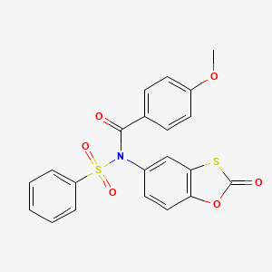 4-methoxy-N-(2-oxobenzo[d][1,3]oxathiol-5-yl)-N-(phenylsulfonyl)benzamide