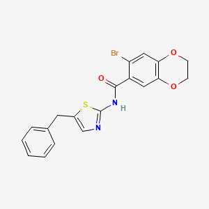 molecular formula C19H15BrN2O3S B2377429 N-(5-benzyl-1,3-thiazol-2-yl)-7-bromo-2,3-dihydro-1,4-benzodioxine-6-carboxamide CAS No. 892711-63-6