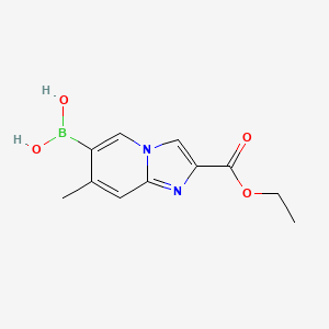 molecular formula C11H13BN2O4 B2377431 2-Ethoxycarbonyl-7-methylimidazo[1,2-a]pyridine-6-boronic acid CAS No. 2377609-52-2