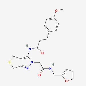 molecular formula C22H24N4O4S B2377446 N-(2-(2-((呋喃-2-基甲基)氨基)-2-氧代乙基)-4,6-二氢-2H-噻吩[3,4-c]吡唑-3-基)-3-(4-甲氧基苯基)丙酰胺 CAS No. 1105248-39-2