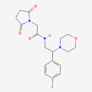 2-(2,5-dioxopyrrolidin-1-yl)-N-(2-(4-fluorophenyl)-2-morpholinoethyl)acetamide