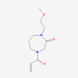 molecular formula C11H18N2O3 B2377453 1-(2-Methoxyethyl)-4-prop-2-enoyl-1,4-diazepan-2-one CAS No. 2176573-22-9