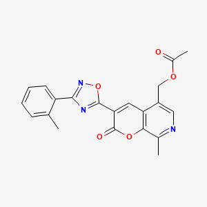 {8-methyl-3-[3-(2-methylphenyl)-1,2,4-oxadiazol-5-yl]-2-oxo-2H-pyrano[2,3-c]pyridin-5-yl}methyl acetate