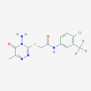2-[(4-amino-6-methyl-5-oxo-4,5-dihydro-1,2,4-triazin-3-yl)sulfanyl]-N-[4-chloro-3-(trifluoromethyl)phenyl]acetamide