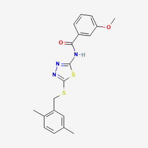 N-(5-((2,5-dimethylbenzyl)thio)-1,3,4-thiadiazol-2-yl)-3-methoxybenzamide