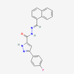 (E)-3-(4-fluorophenyl)-N'-(naphthalen-1-ylmethylene)-1H-pyrazole-5-carbohydrazide