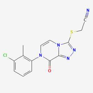 2-((7-(3-Chloro-2-methylphenyl)-8-oxo-7,8-dihydro-[1,2,4]triazolo[4,3-a]pyrazin-3-yl)thio)acetonitrile