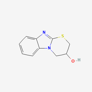 molecular formula C10H10N2OS B2377477 3,4-Dihydro-2H-[1,3]thiazino[3,2-a]benzimidazol-3-ol CAS No. 34035-42-2
