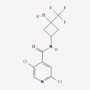 2,5-dichloro-N-[3-hydroxy-3-(trifluoromethyl)cyclobutyl]pyridine-4-carboxamide