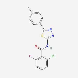 molecular formula C16H11ClFN3OS B2377480 2-chloro-6-fluoro-N-(5-(p-tolyl)-1,3,4-thiadiazol-2-yl)benzamide CAS No. 391862-63-8