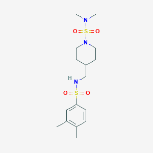 4-((3,4-dimethylphenylsulfonamido)methyl)-N,N-dimethylpiperidine-1-sulfonamide