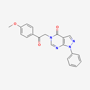 molecular formula C20H16N4O3 B2377489 5-(2-(4-methoxyphenyl)-2-oxoethyl)-1-phenyl-1H-pyrazolo[3,4-d]pyrimidin-4(5H)-one CAS No. 841211-61-8