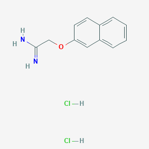 molecular formula C12H14Cl2N2O B2377497 2-Naphthalen-2-yloxyethanimidamide;dihydrochloride CAS No. 2418709-70-1
