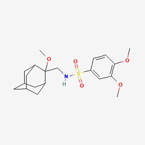 B2377512 3,4-dimethoxy-N-(((1R,3S,5r,7r)-2-methoxyadamantan-2-yl)methyl)benzenesulfonamide CAS No. 1797090-68-6