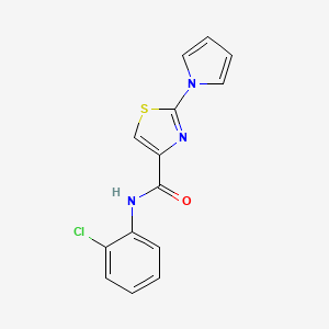 molecular formula C14H10ClN3OS B2377514 N-(2-chlorophenyl)-2-(1H-pyrrol-1-yl)thiazole-4-carboxamide CAS No. 1207033-16-6