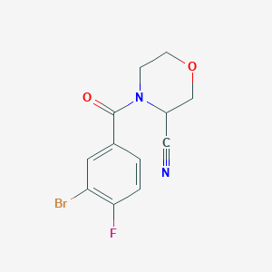 molecular formula C12H10BrFN2O2 B2377518 4-(3-Bromo-4-fluorobenzoyl)morpholine-3-carbonitrile CAS No. 1436212-97-3