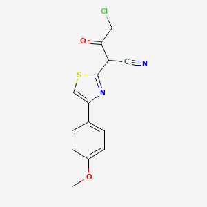 molecular formula C14H11ClN2O2S B2377520 4-Chloro-2-[4-(4-methoxyphenyl)-1,3-thiazol-2-yl]-3-oxobutanenitrile CAS No. 929832-45-1