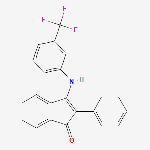 molecular formula C22H14F3NO B2377521 2-Phenyl-3-((3-(trifluoromethyl)phenyl)amino)inden-1-one CAS No. 1024151-74-3