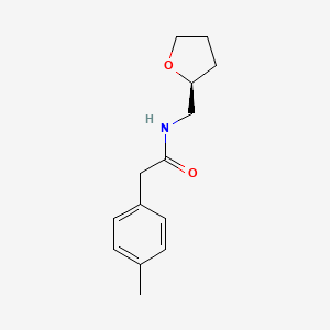molecular formula C14H19NO2 B2377522 2-(4-甲基苯基)-N-{[(2S)-氧杂环丁烷-2-基]甲基}乙酰胺 CAS No. 2155840-32-5
