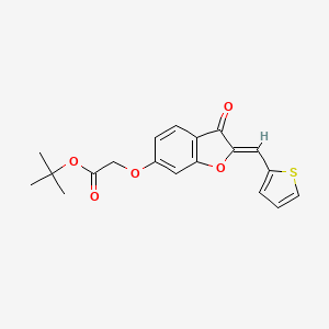 molecular formula C19H18O5S B2377525 (Z)-叔丁基 2-((3-氧代-2-(噻吩-2-亚甲基)-2,3-二氢苯并呋喃-6-基)氧基)乙酸酯 CAS No. 623117-71-5