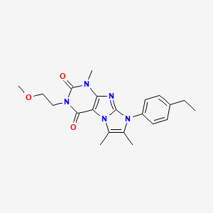 molecular formula C21H25N5O3 B2377529 6-(4-乙基苯基)-2-(2-甲氧基乙基)-4,7,8-三甲基嘌呤[7,8-a]咪唑-1,3-二酮 CAS No. 899391-78-7