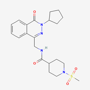 molecular formula C21H28N4O4S B2377530 N-((3-cyclopentyl-4-oxo-3,4-dihydrophthalazin-1-yl)methyl)-1-(methylsulfonyl)piperidine-4-carboxamide CAS No. 1421491-87-3