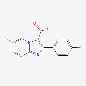 molecular formula C14H8F2N2O B2377534 6-フルオロ-2-(4-フルオロフェニル)イミダゾ[1,2-a]ピリジン-3-カルバルデヒド CAS No. 1197850-19-3