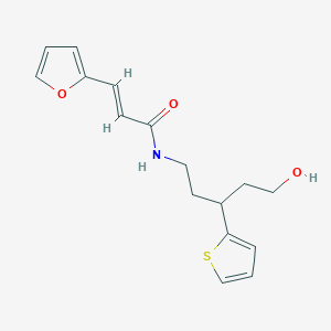 (E)-3-(furan-2-yl)-N-(5-hydroxy-3-(thiophen-2-yl)pentyl)acrylamide