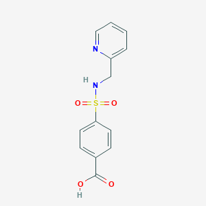 molecular formula C13H12N2O4S B2377551 4-{[(2-Pyridylmethyl)amino]sulfonyl}benzoic acid CAS No. 881933-02-4
