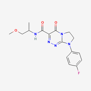 molecular formula C16H18FN5O3 B2377564 8-(4-氟苯基)-N-(1-甲氧基丙-2-基)-4-氧代-4,6,7,8-四氢咪唑并[2,1-c][1,2,4]三嗪-3-甲酰胺 CAS No. 952821-94-2