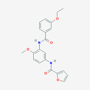 molecular formula C21H20N2O5 B237757 N-{3-[(3-ethoxybenzoyl)amino]-4-methoxyphenyl}-2-furamide 
