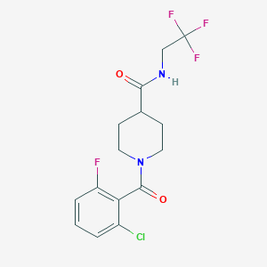 molecular formula C15H15ClF4N2O2 B2377572 1-(2-chloro-6-fluorobenzoyl)-N-(2,2,2-trifluoroethyl)piperidine-4-carboxamide CAS No. 1207009-50-4