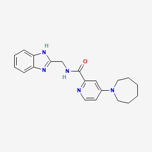 molecular formula C20H23N5O B2377574 N-((1H-苯并[d]咪唑-2-基)甲基)-4-(氮杂环己-1-基)吡啶甲酰胺 CAS No. 1421526-63-7