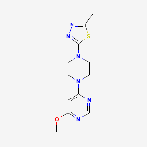 molecular formula C12H16N6OS B2377575 2-[4-(6-Methoxypyrimidin-4-yl)piperazin-1-yl]-5-methyl-1,3,4-thiadiazole CAS No. 2415563-70-9