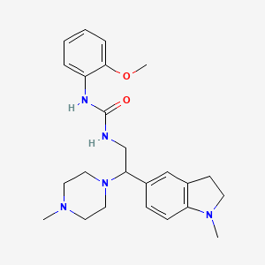 molecular formula C24H33N5O2 B2377577 1-(2-Methoxyphenyl)-3-(2-(1-methylindolin-5-yl)-2-(4-methylpiperazin-1-yl)ethyl)urea CAS No. 1171510-32-9