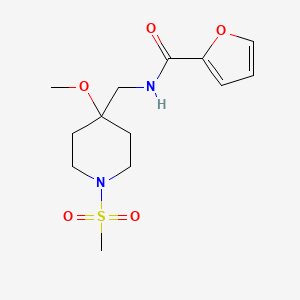 molecular formula C13H20N2O5S B2377579 N-[(1-methanesulfonyl-4-methoxypiperidin-4-yl)methyl]furan-2-carboxamide CAS No. 2415554-37-7