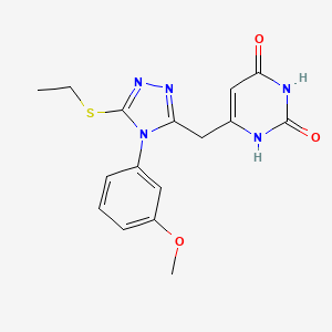 6-((5-(ethylthio)-4-(3-methoxyphenyl)-4H-1,2,4-triazol-3-yl)methyl)pyrimidine-2,4(1H,3H)-dione