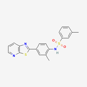 molecular formula C20H17N3O2S2 B2377589 3-methyl-N-(2-methyl-4-(thiazolo[5,4-b]pyridin-2-yl)phenyl)benzenesulfonamide CAS No. 912624-01-2