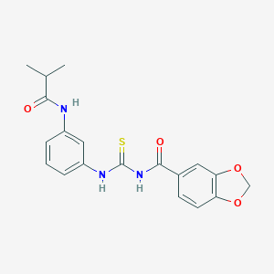 N-[3-({[(1,3-benzodioxol-5-ylcarbonyl)amino]carbothioyl}amino)phenyl]-2-methylpropanamide