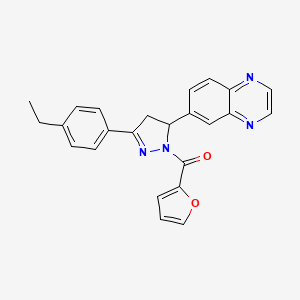 molecular formula C24H20N4O2 B2377590 (3-(4-ethylphenyl)-5-(quinoxalin-6-yl)-4,5-dihydro-1H-pyrazol-1-yl)(furan-2-yl)methanone CAS No. 946338-31-4