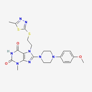 8-(4-(4-methoxyphenyl)piperazin-1-yl)-3-methyl-7-(2-((5-methyl-1,3,4-thiadiazol-2-yl)thio)ethyl)-1H-purine-2,6(3H,7H)-dione
