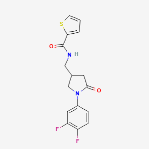 N-[[1-(3,4-Difluorophenyl)-5-oxopyrrolidin-3-yl]methyl]thiophene-2-carboxamide
