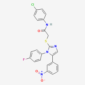 N-(4-chlorophenyl)-2-((1-(4-fluorophenyl)-5-(3-nitrophenyl)-1H-imidazol-2-yl)thio)acetamide